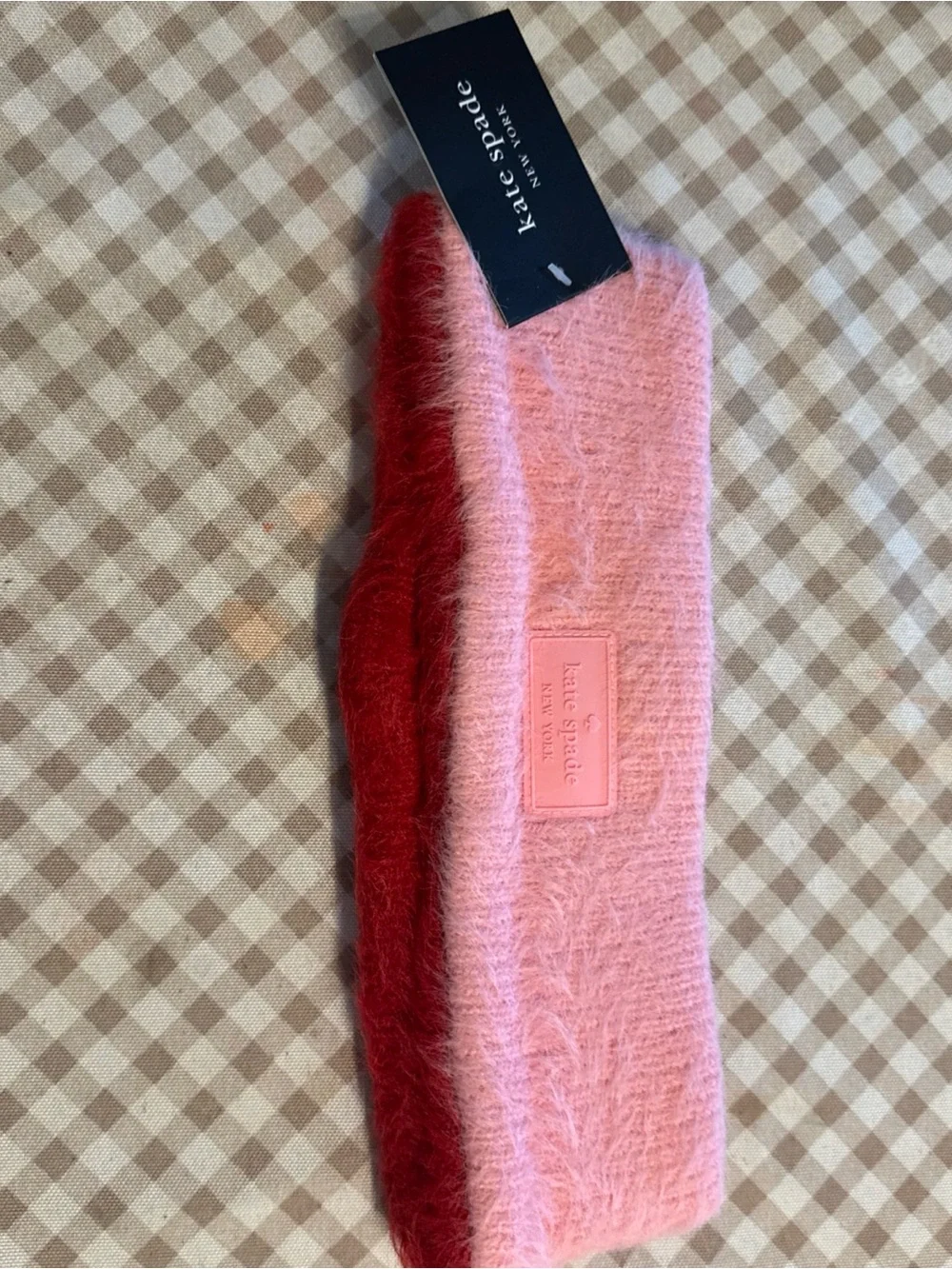 Kate Spade Pink & Red Fuzzy Headband